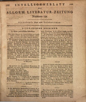 Allgemeine Literatur-Zeitung (Literarisches Zentralblatt für Deutschland) Samstag 21. Oktober 1797