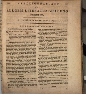 Allgemeine Literatur-Zeitung (Literarisches Zentralblatt für Deutschland) Mittwoch 6. Dezember 1797