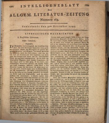 Allgemeine Literatur-Zeitung (Literarisches Zentralblatt für Deutschland) Samstag 30. Dezember 1797