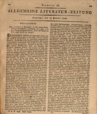 Allgemeine Literatur-Zeitung (Literarisches Zentralblatt für Deutschland) Dienstag 23. Januar 1798