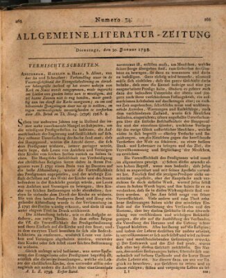 Allgemeine Literatur-Zeitung (Literarisches Zentralblatt für Deutschland) Dienstag 30. Januar 1798