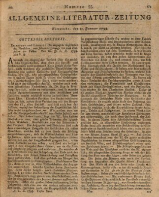 Allgemeine Literatur-Zeitung (Literarisches Zentralblatt für Deutschland) Mittwoch 31. Januar 1798