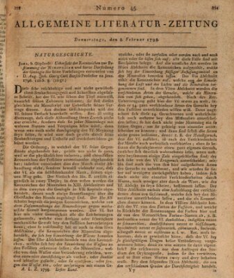 Allgemeine Literatur-Zeitung (Literarisches Zentralblatt für Deutschland) Donnerstag 8. Februar 1798