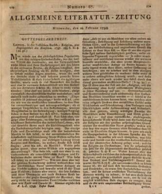 Allgemeine Literatur-Zeitung (Literarisches Zentralblatt für Deutschland) Mittwoch 28. Februar 1798