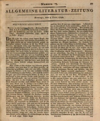 Allgemeine Literatur-Zeitung (Literarisches Zentralblatt für Deutschland) Montag 5. März 1798
