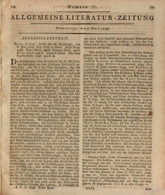 Allgemeine Literatur-Zeitung (Literarisches Zentralblatt für Deutschland) Donnerstag 8. März 1798