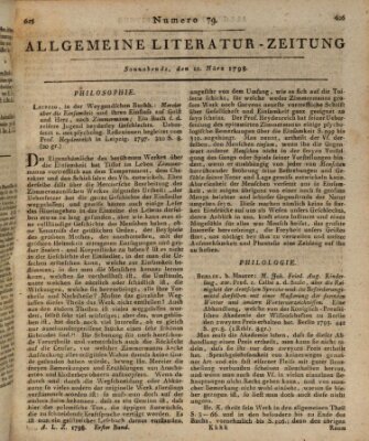 Allgemeine Literatur-Zeitung (Literarisches Zentralblatt für Deutschland) Samstag 10. März 1798