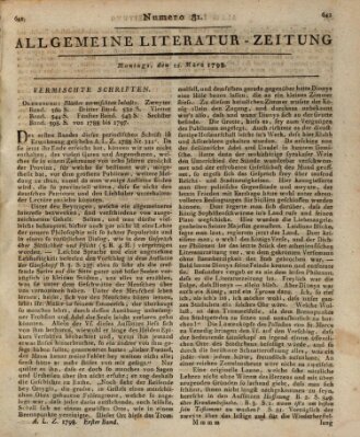 Allgemeine Literatur-Zeitung (Literarisches Zentralblatt für Deutschland) Montag 12. März 1798