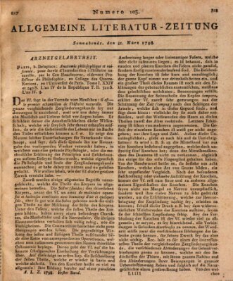 Allgemeine Literatur-Zeitung (Literarisches Zentralblatt für Deutschland) Samstag 31. März 1798