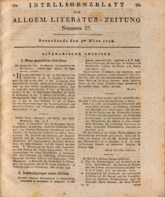 Allgemeine Literatur-Zeitung (Literarisches Zentralblatt für Deutschland) Samstag 3. März 1798