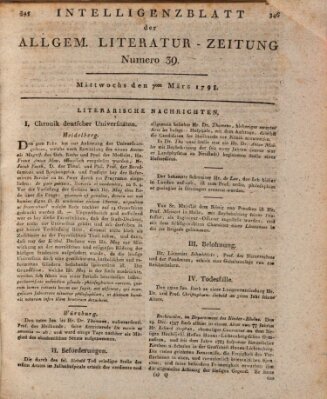 Allgemeine Literatur-Zeitung (Literarisches Zentralblatt für Deutschland) Mittwoch 7. März 1798
