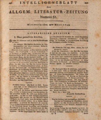 Allgemeine Literatur-Zeitung (Literarisches Zentralblatt für Deutschland) Mittwoch 28. März 1798