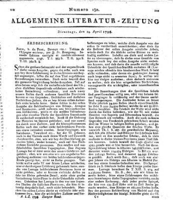 Allgemeine Literatur-Zeitung (Literarisches Zentralblatt für Deutschland) Dienstag 24. April 1798