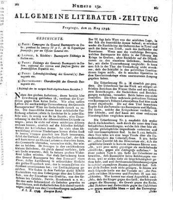 Allgemeine Literatur-Zeitung (Literarisches Zentralblatt für Deutschland) Freitag 11. Mai 1798