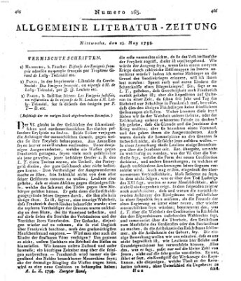 Allgemeine Literatur-Zeitung (Literarisches Zentralblatt für Deutschland) Mittwoch 23. Mai 1798