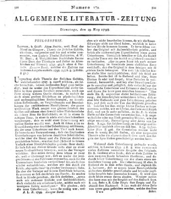 Allgemeine Literatur-Zeitung (Literarisches Zentralblatt für Deutschland) Dienstag 29. Mai 1798