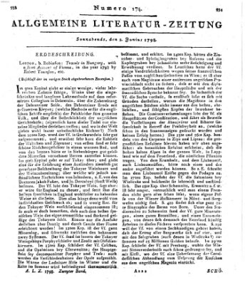 Allgemeine Literatur-Zeitung (Literarisches Zentralblatt für Deutschland) Samstag 2. Juni 1798