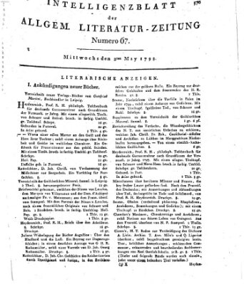 Allgemeine Literatur-Zeitung (Literarisches Zentralblatt für Deutschland) Mittwoch 2. Mai 1798