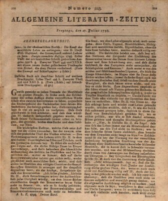 Allgemeine Literatur-Zeitung (Literarisches Zentralblatt für Deutschland) Freitag 27. Juli 1798