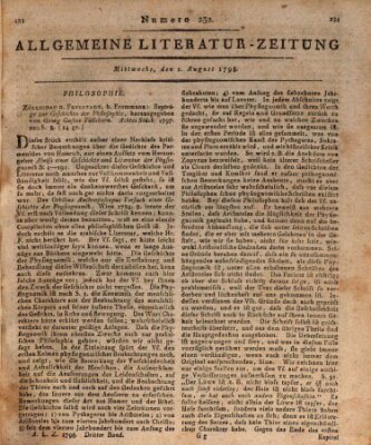 Allgemeine Literatur-Zeitung (Literarisches Zentralblatt für Deutschland) Mittwoch 1. August 1798