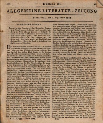 Allgemeine Literatur-Zeitung (Literarisches Zentralblatt für Deutschland) Samstag 1. September 1798