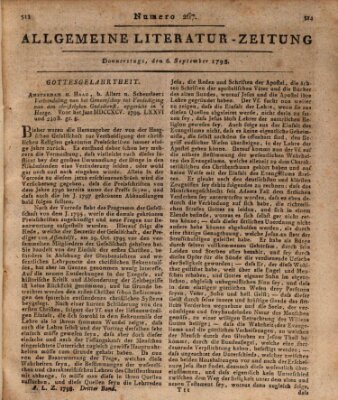 Allgemeine Literatur-Zeitung (Literarisches Zentralblatt für Deutschland) Donnerstag 6. September 1798