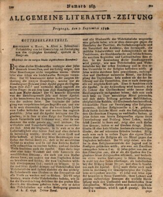 Allgemeine Literatur-Zeitung (Literarisches Zentralblatt für Deutschland) Freitag 7. September 1798