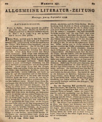 Allgemeine Literatur-Zeitung (Literarisches Zentralblatt für Deutschland) Montag 24. September 1798
