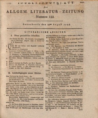 Allgemeine Literatur-Zeitung (Literarisches Zentralblatt für Deutschland) Samstag 25. August 1798