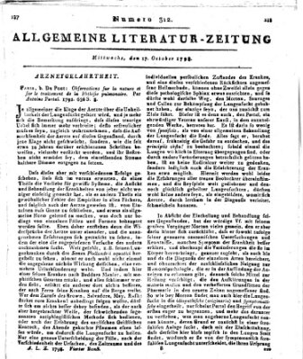 Allgemeine Literatur-Zeitung (Literarisches Zentralblatt für Deutschland) Mittwoch 17. Oktober 1798