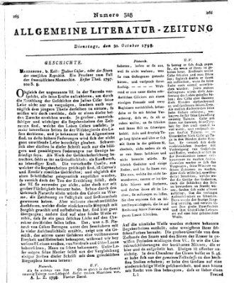 Allgemeine Literatur-Zeitung (Literarisches Zentralblatt für Deutschland) Dienstag 30. Oktober 1798