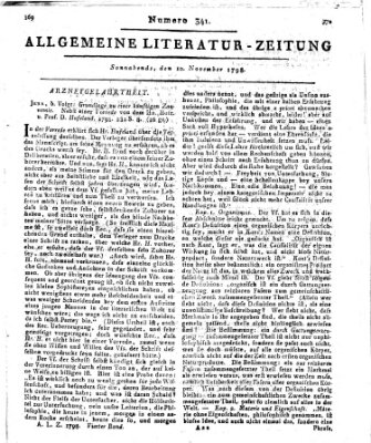 Allgemeine Literatur-Zeitung (Literarisches Zentralblatt für Deutschland) Samstag 10. November 1798