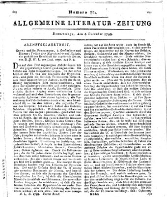 Allgemeine Literatur-Zeitung (Literarisches Zentralblatt für Deutschland) Donnerstag 6. Dezember 1798