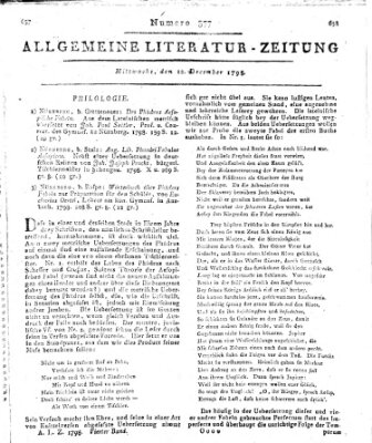 Allgemeine Literatur-Zeitung (Literarisches Zentralblatt für Deutschland) Mittwoch 12. Dezember 1798