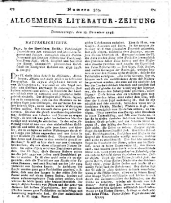 Allgemeine Literatur-Zeitung (Literarisches Zentralblatt für Deutschland) Donnerstag 13. Dezember 1798