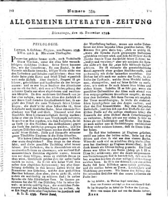 Allgemeine Literatur-Zeitung (Literarisches Zentralblatt für Deutschland) Dienstag 18. Dezember 1798