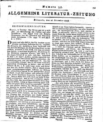 Allgemeine Literatur-Zeitung (Literarisches Zentralblatt für Deutschland) Mittwoch 26. Dezember 1798