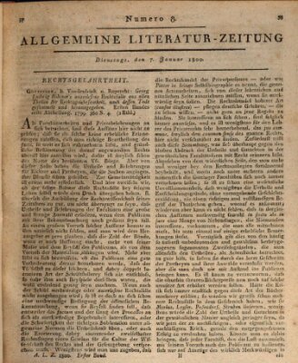 Allgemeine Literatur-Zeitung (Literarisches Zentralblatt für Deutschland) Dienstag 7. Januar 1800