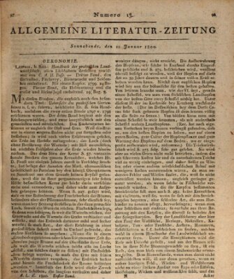 Allgemeine Literatur-Zeitung (Literarisches Zentralblatt für Deutschland) Samstag 11. Januar 1800