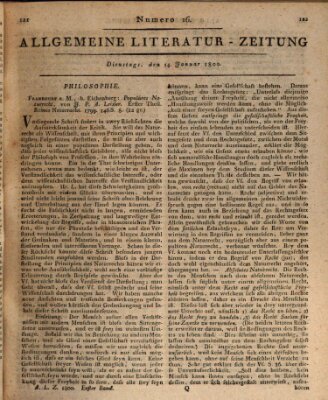 Allgemeine Literatur-Zeitung (Literarisches Zentralblatt für Deutschland) Dienstag 14. Januar 1800