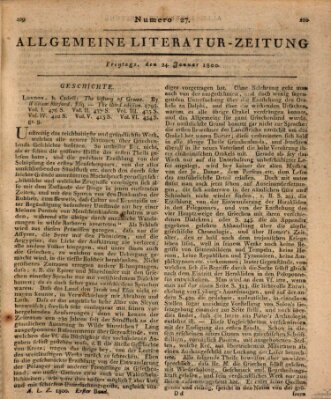 Allgemeine Literatur-Zeitung (Literarisches Zentralblatt für Deutschland) Freitag 24. Januar 1800