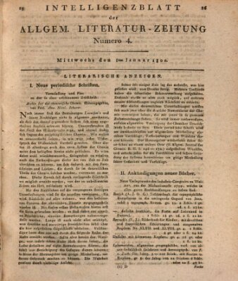 Allgemeine Literatur-Zeitung (Literarisches Zentralblatt für Deutschland) Mittwoch 8. Januar 1800