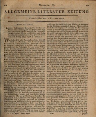 Allgemeine Literatur-Zeitung (Literarisches Zentralblatt für Deutschland) Samstag 1. Februar 1800