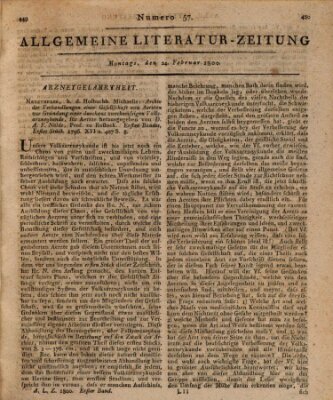 Allgemeine Literatur-Zeitung (Literarisches Zentralblatt für Deutschland) Montag 24. Februar 1800