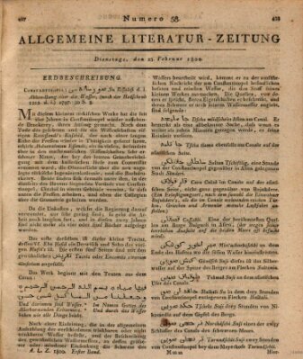 Allgemeine Literatur-Zeitung (Literarisches Zentralblatt für Deutschland) Dienstag 25. Februar 1800