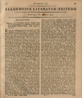 Allgemeine Literatur-Zeitung (Literarisches Zentralblatt für Deutschland) Dienstag 4. März 1800