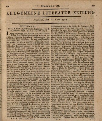 Allgemeine Literatur-Zeitung (Literarisches Zentralblatt für Deutschland) Freitag 21. März 1800