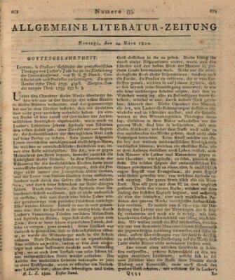 Allgemeine Literatur-Zeitung (Literarisches Zentralblatt für Deutschland) Montag 24. März 1800