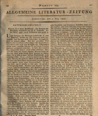 Allgemeine Literatur-Zeitung (Literarisches Zentralblatt für Deutschland) Donnerstag 1. Mai 1800