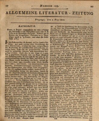 Allgemeine Literatur-Zeitung (Literarisches Zentralblatt für Deutschland) Freitag 2. Mai 1800